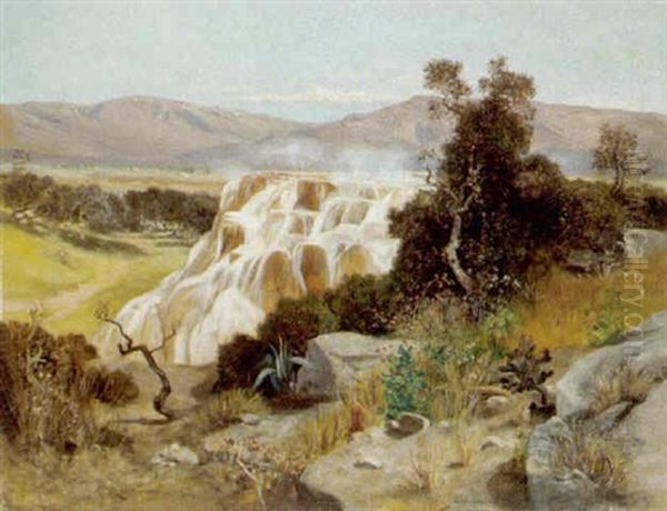 Die Heisen Quellen Von Pamukkale, Turkei Oil Painting by Paul Reiffenstein