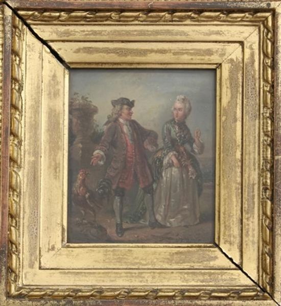 Les Epouez Querelleins Oil Painting by Henricus Engelbertus Reijntjens