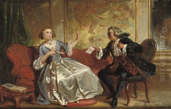 The Love Letter Oil Painting by Henricus Engelbertus Reijntjens