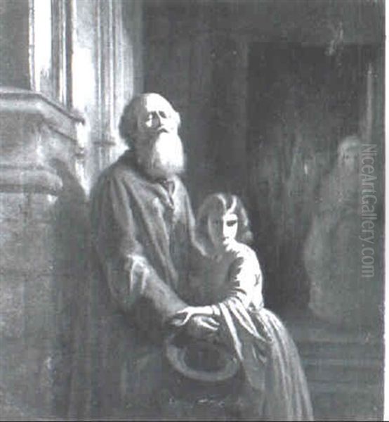 The Blind Beggar Oil Painting by John Lewis Reilly