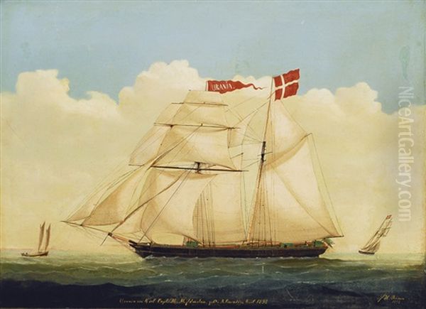 The Schooner "urania" Oil Painting by Heinrich Reimers