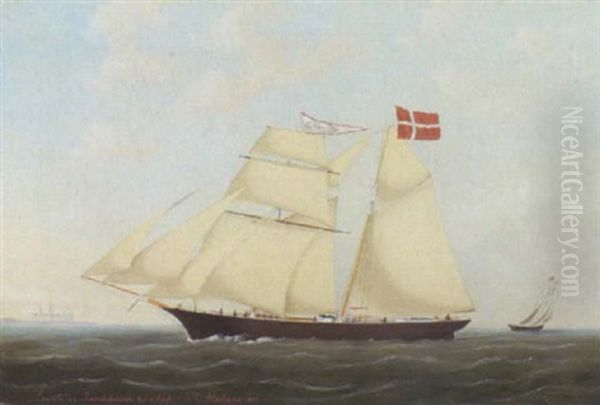 Skibsportraet Af Laurits Af Karrebeksminde Fort Af Capt.n. P.o. Mortensen Oil Painting by Heinrich Reimers