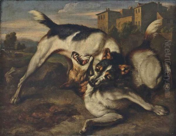 The Dog Fight Oil Painting by Philipp Reinagle