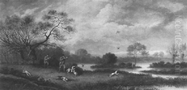 Sportsmen Duck Shooting Oil Painting by Philipp Reinagle