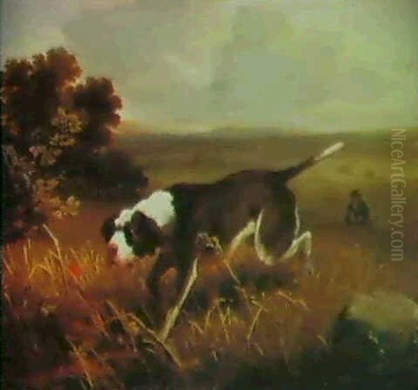 A Spanish Pointer With A Partridge Oil Painting by Philipp Reinagle