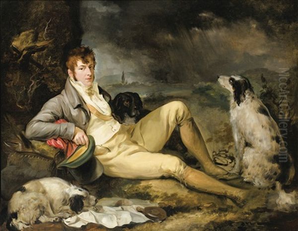 Gentilhomme Avec Ses Chiens Oil Painting by Ramsay Richard Reinagle