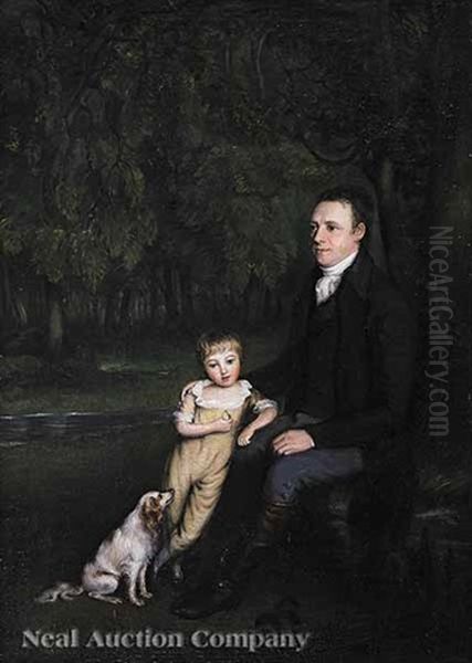 Portrait Of Thomas Fawcette Of Yorkshire, With His Nephew Oil Painting by Ramsay Richard Reinagle