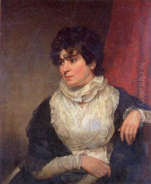 Portrait Of Amelia Anne Souper, Nee Reinagle Oil Painting by Ramsay Richard Reinagle