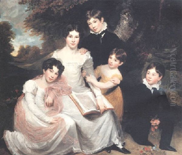 The Carey Children Oil Painting by Ramsay Richard Reinagle