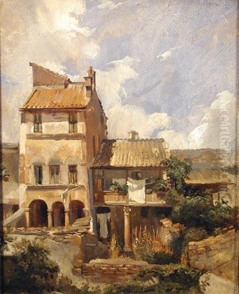 Maisons A Rome Oil Painting by Francois Bonnet