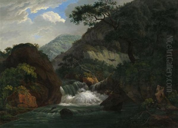 Wildwasser Im Munstertal Bei Basel (?) Oil Painting by Friedrich Christian Reinermann