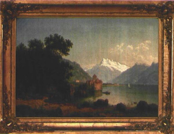 Chateau De Chillon Am Genfer See Oil Painting by Raphael Carl Reinhard