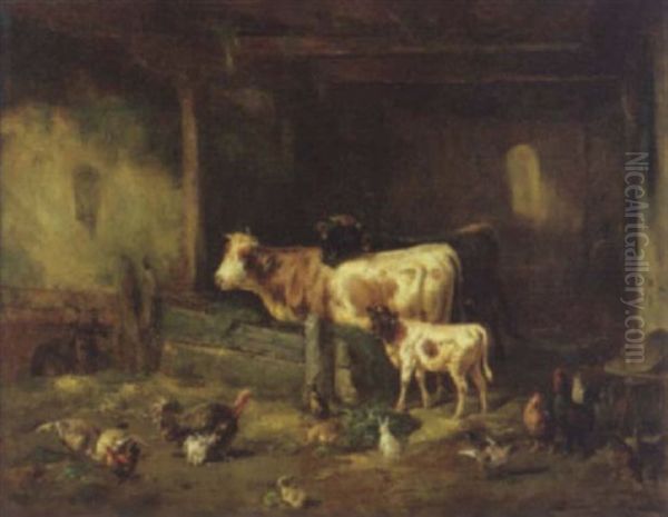 Interno Di Stalla by Louis (Ludwig) Reinhardt