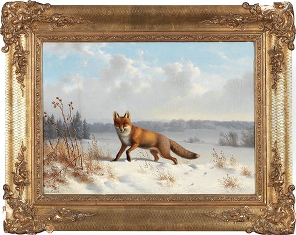 The Fox Oil Painting by Wilhelm Reinhardt