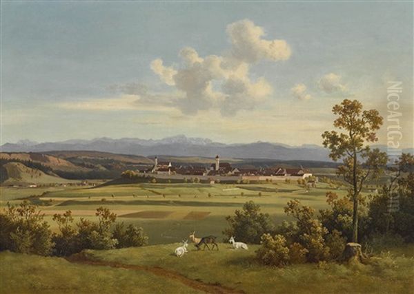 Blick Auf Schongau Oil Painting by Wilhelm Reinhardt