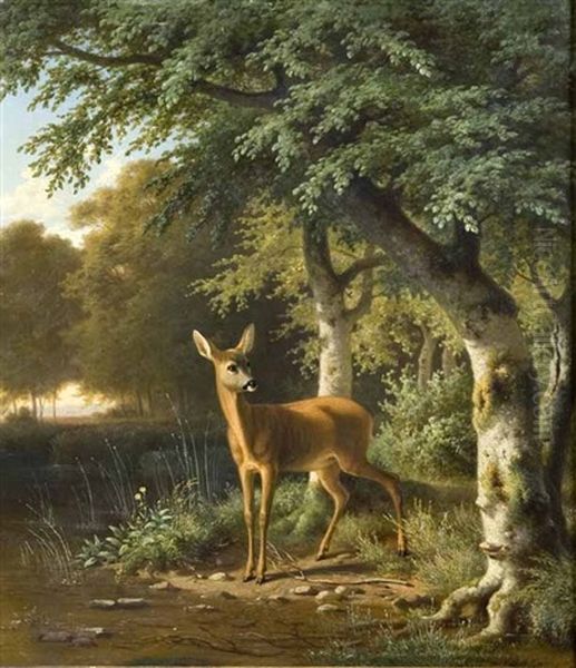 Biche Dans La Clairiere Oil Painting by Wilhelm Reinhardt