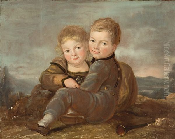 Die Kinder Ignaz Mahler Und Seine Schwester Oil Painting by Joseph Reinhart