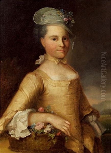 Portrait Einer Jungen Dame Oil Painting by Joseph Reinhart