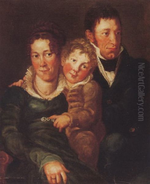 Portrat Eines Jungen Ehepaares Mit Sohn Oil Painting by Joseph Reinhart