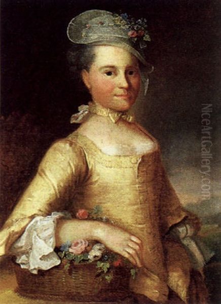 Bildnis Einer Dame Mit Blumenkorb by Joseph Reinhart