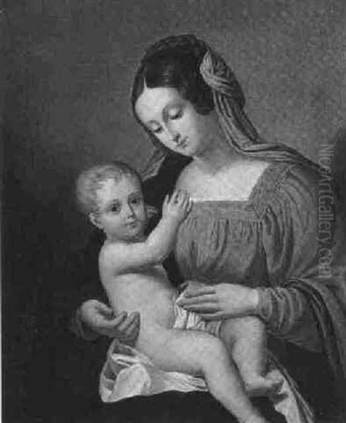 Madonna Mit Kind Oil Painting by Friedrich Reinhold the Younger