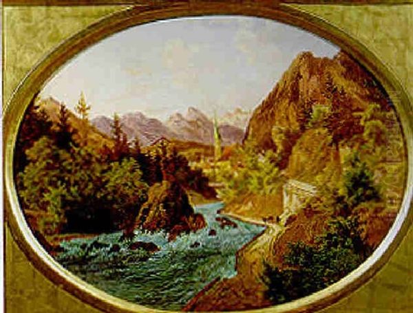 Partie Bei Ischl Oil Painting by Friedrich Reinhold the Younger