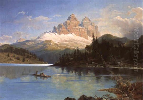 Der Missurinersee In Sudtirol Oil Painting by Friedrich Reinhold the Younger