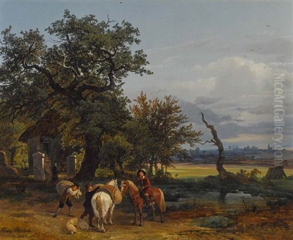 Landschaft Mit Reiter Oil Painting by Franz Reinhold