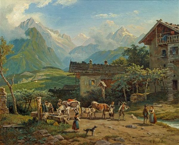 Dorf Tirol Bei Meran Oil Painting by Franz Reinhold