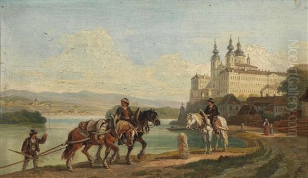 Blick Auf Melk/donau Oil Painting by Franz Reinhold