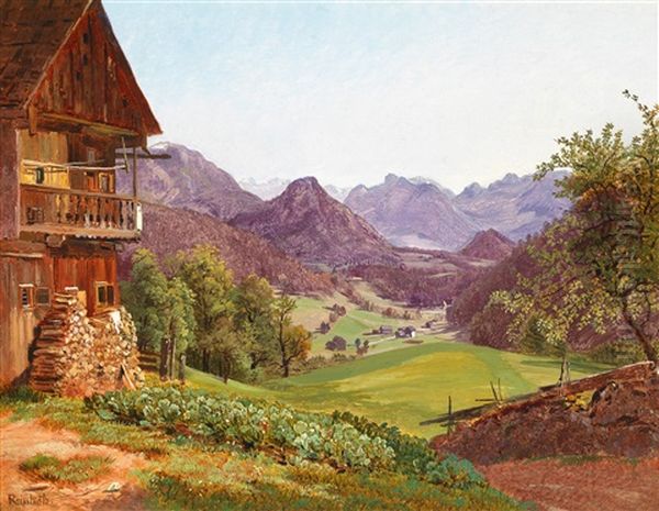 Im Ausseerland (steirisches Salzkammergut) Oil Painting by Franz Reinhold