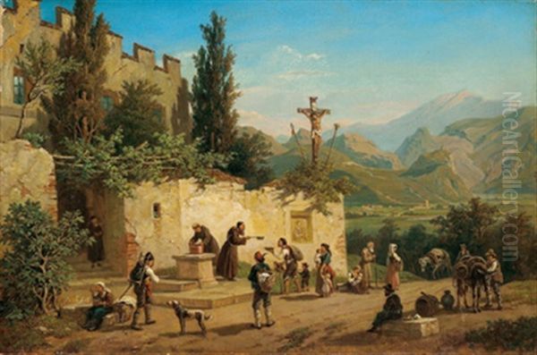 Klosterleben Oil Painting by Franz Reinhold