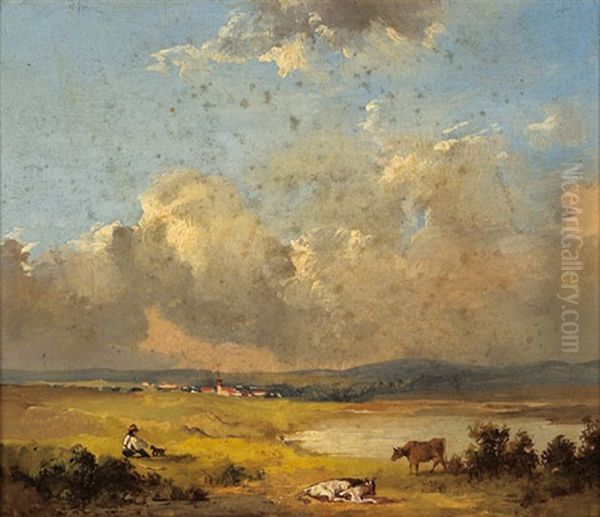 Eine Landschaft In Niederosterreich Oil Painting by Franz Reinhold