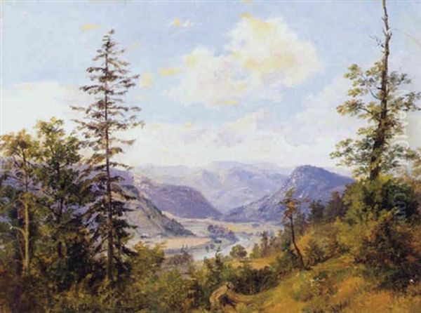 Blick Ins Piestingthal Oil Painting by Franz Reinhold