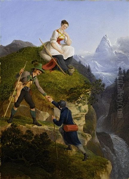 Fruher Alpinismus Oil Painting by Friedrich Philip Reinhold