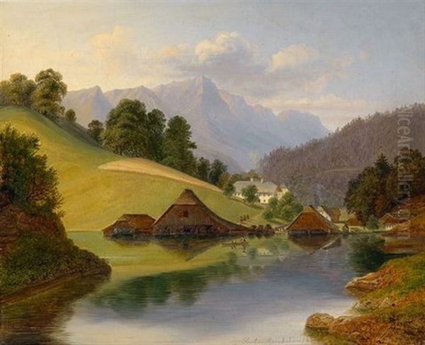 Im Salzkammergut Oil Painting by Gustav Reinhold