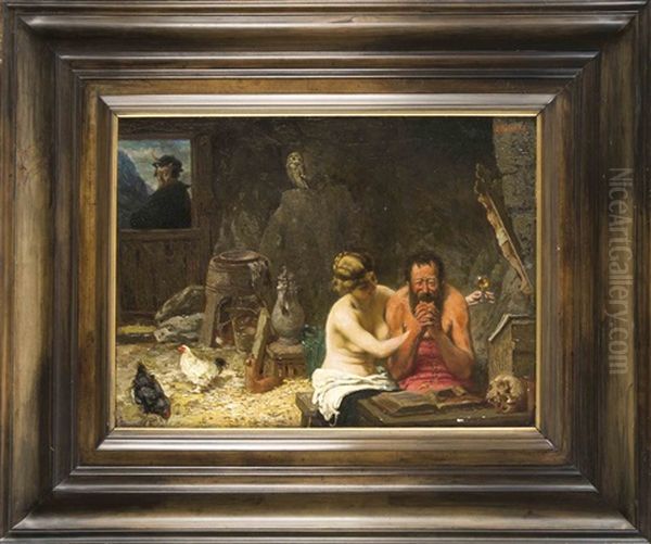 Die Versuchung Des Hl. Antonius Oil Painting by Emil Reinicke