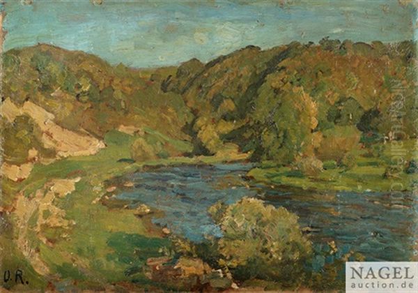 Kocherlandschaft Oil Painting by Otto Reiniger