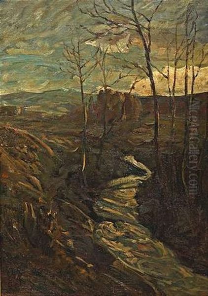 Der Feuerbach Im Herbst Oil Painting by Otto Reiniger