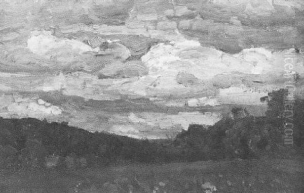 Schwabische Landschaft Mit Wolkenformationen Oil Painting by Otto Reiniger