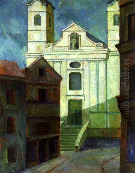 St. Ulrichs Kirche, Wien Oil Painting by Maximilian Reinitz