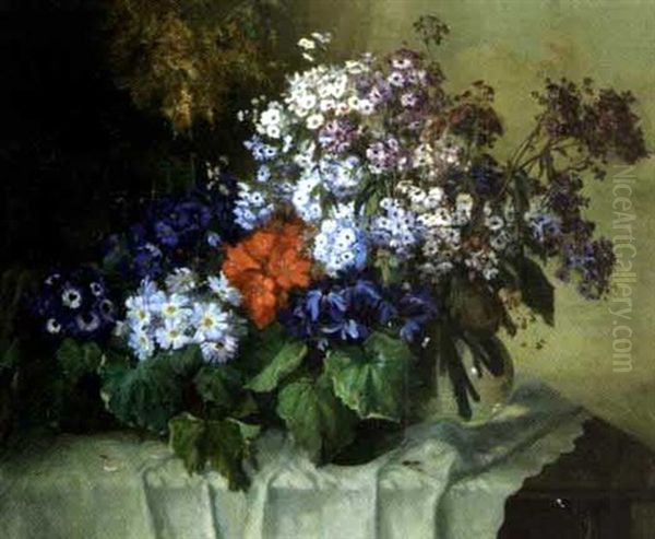 Cenerarien (blumen) Oil Painting by Ella von Reinol-Werner