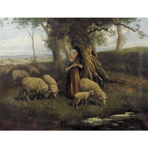 Ein Schoner Fruhlingstag Oil Painting by Franz August Reisch