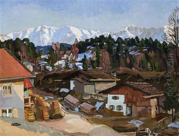 Hasental Bei Partenkirchen Oil Painting by Carl Reiser