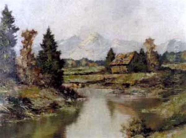 Moor Altwasser Bei Bad Kohlgrub Oil Painting by Carl Reiser