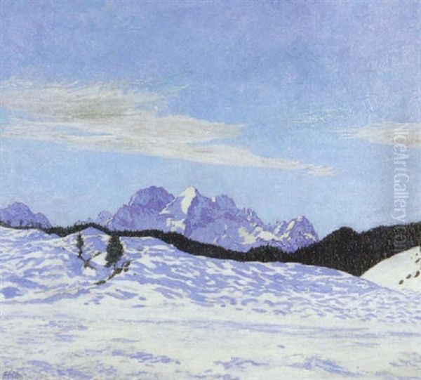 Wintertag Bei Klais (tirol) Oil Painting by Carl Reiser