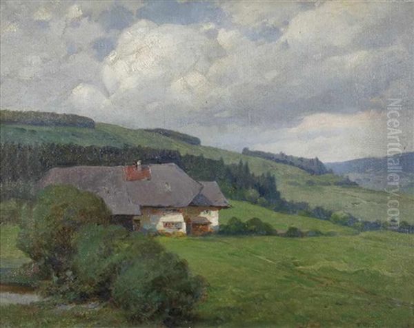 Bauernhaus Im Schwarzwald Oil Painting by Fritz Reiss