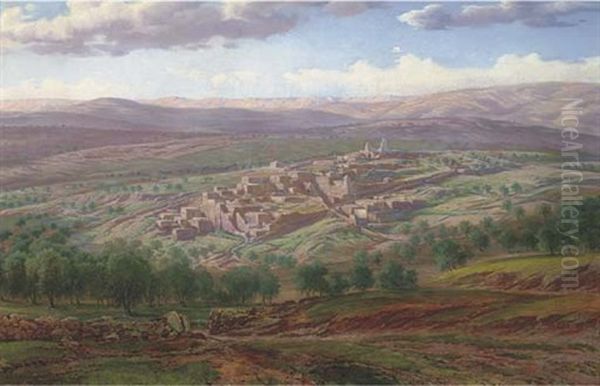 Bethany, Near Jerusalem Oil Painting by Karoly Miksa Reissmann