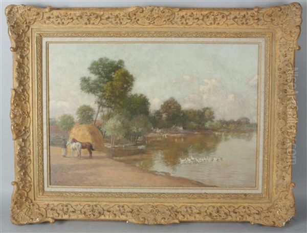 Seelandschaft Oil Painting by Hermann Reisz