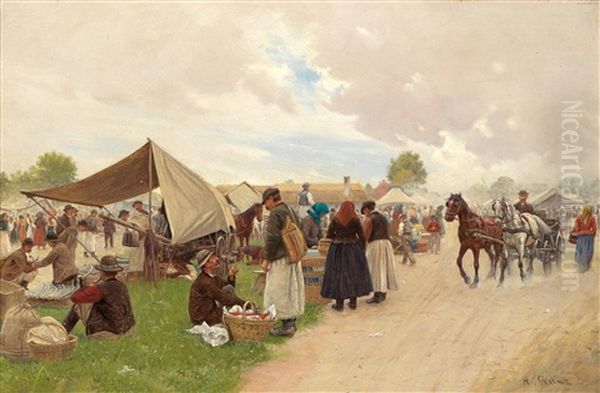 Markttag Oil Painting by Hermann Reisz